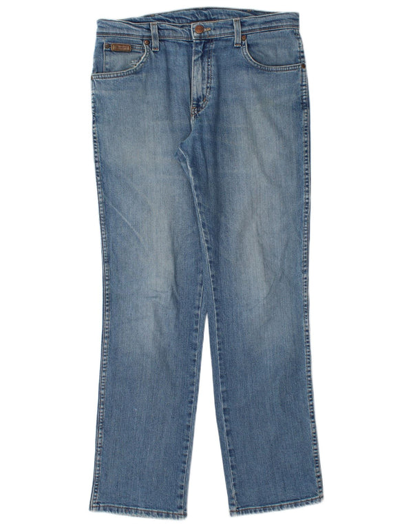 WRANGLER Muške rastezljive ravne traperice Texas W33 L32 Plavi pamuk
