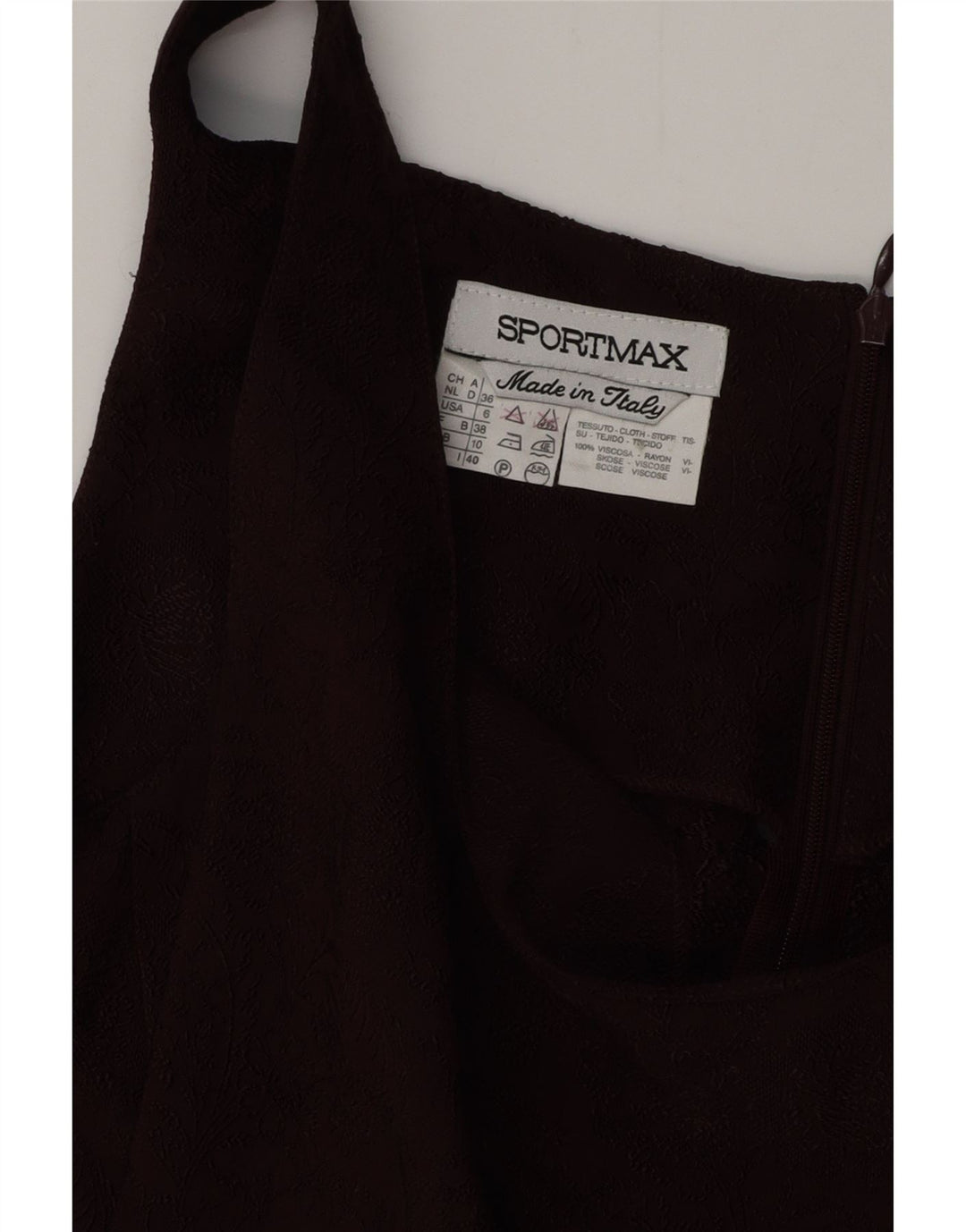 SPORTMAX ženska haljina bez rukava uz kroj UK 10 Mala bordo cvjetna