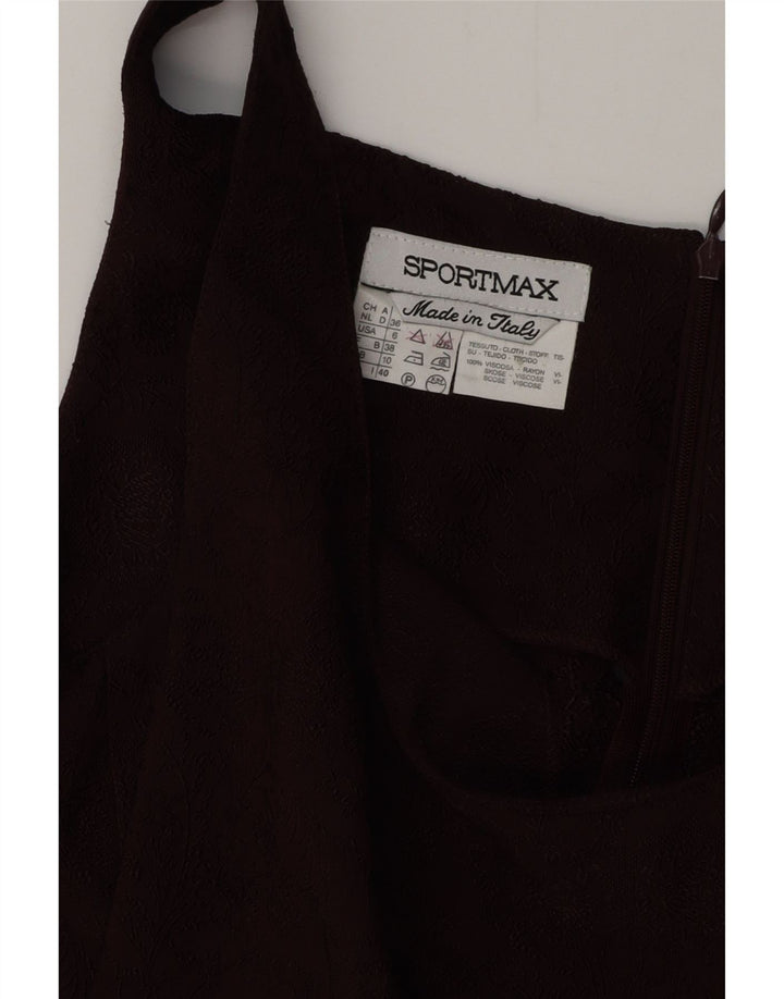 SPORTMAX ženska haljina bez rukava uz kroj UK 10 Mala bordo cvjetna