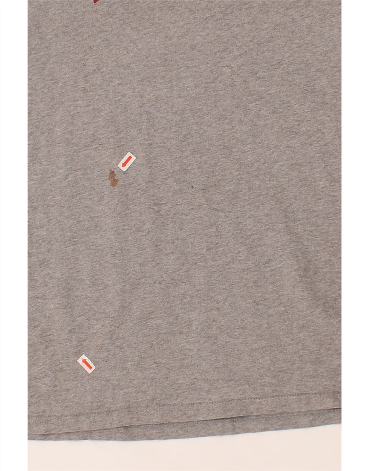 LEVI'S Womens Graphic T-Shirt Top UK 14 Medium Grey Cotton Vintage Levi's and Second-Hand Levi's from Messina Hembry 
