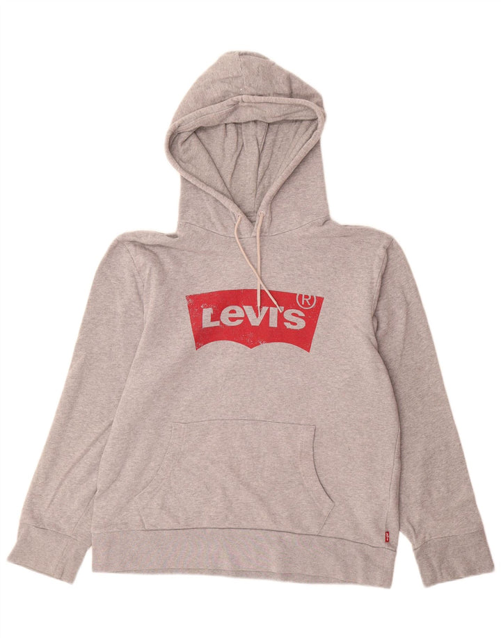 LEVI'S muška majica s kapuljačom s kapuljačom, srednje sivi pamuk