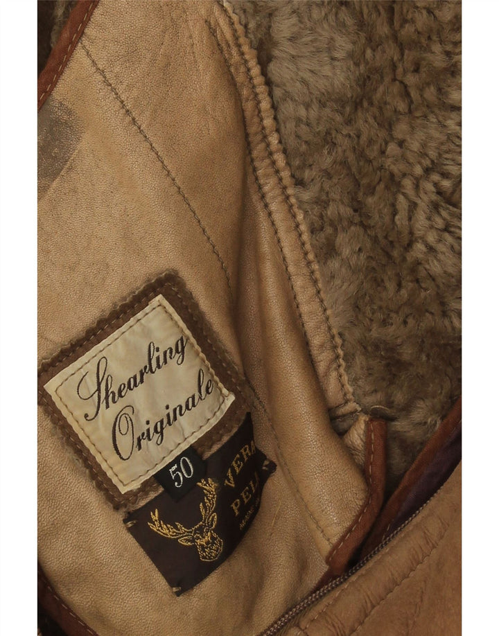 Vintage muška jakna s ovčicama IT 50 Large Brown Shearling