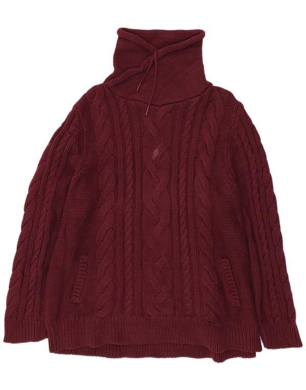 L.L.Bean ženski pulover s rol izrezom UK 20 2XL tamnocrveni pamuk