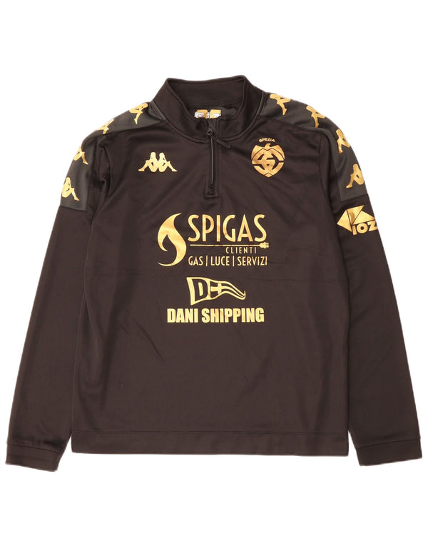 Kappa Mens Spezia Calcio Graphic Pulover Trenirka Top Large Black