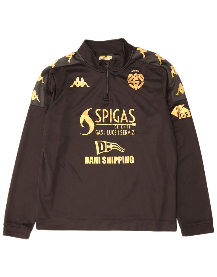 Kappa Mens Spezia Calcio Graphic Pulover Trenirka Top Large Black