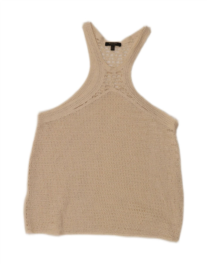 Ženski heklani prsluk Massimo Dutti UK 10 Small Beige