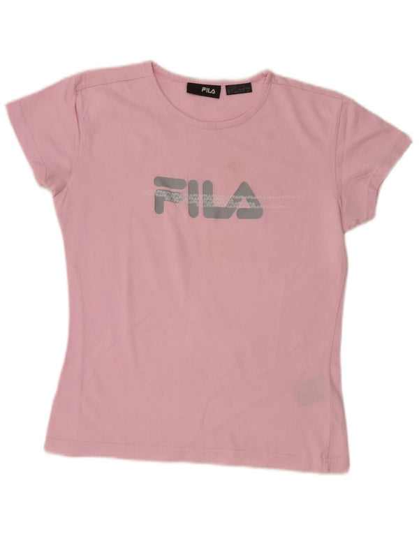 FILA ženska majica kratkih rukava s kratkim crtama UK 10 Small Pink