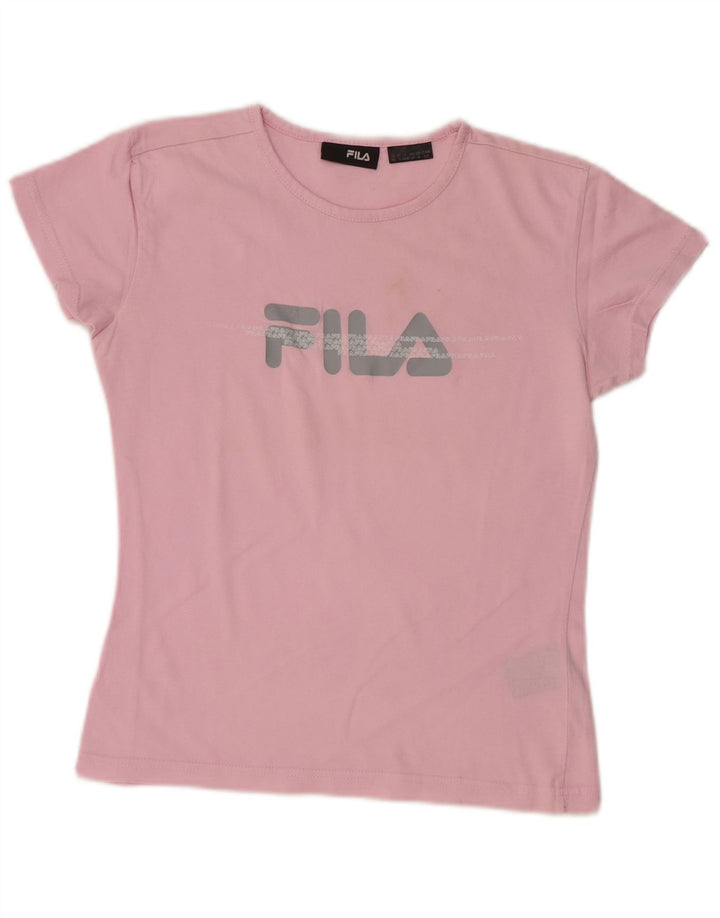FILA ženska majica kratkih rukava s kratkim crtama UK 10 Small Pink