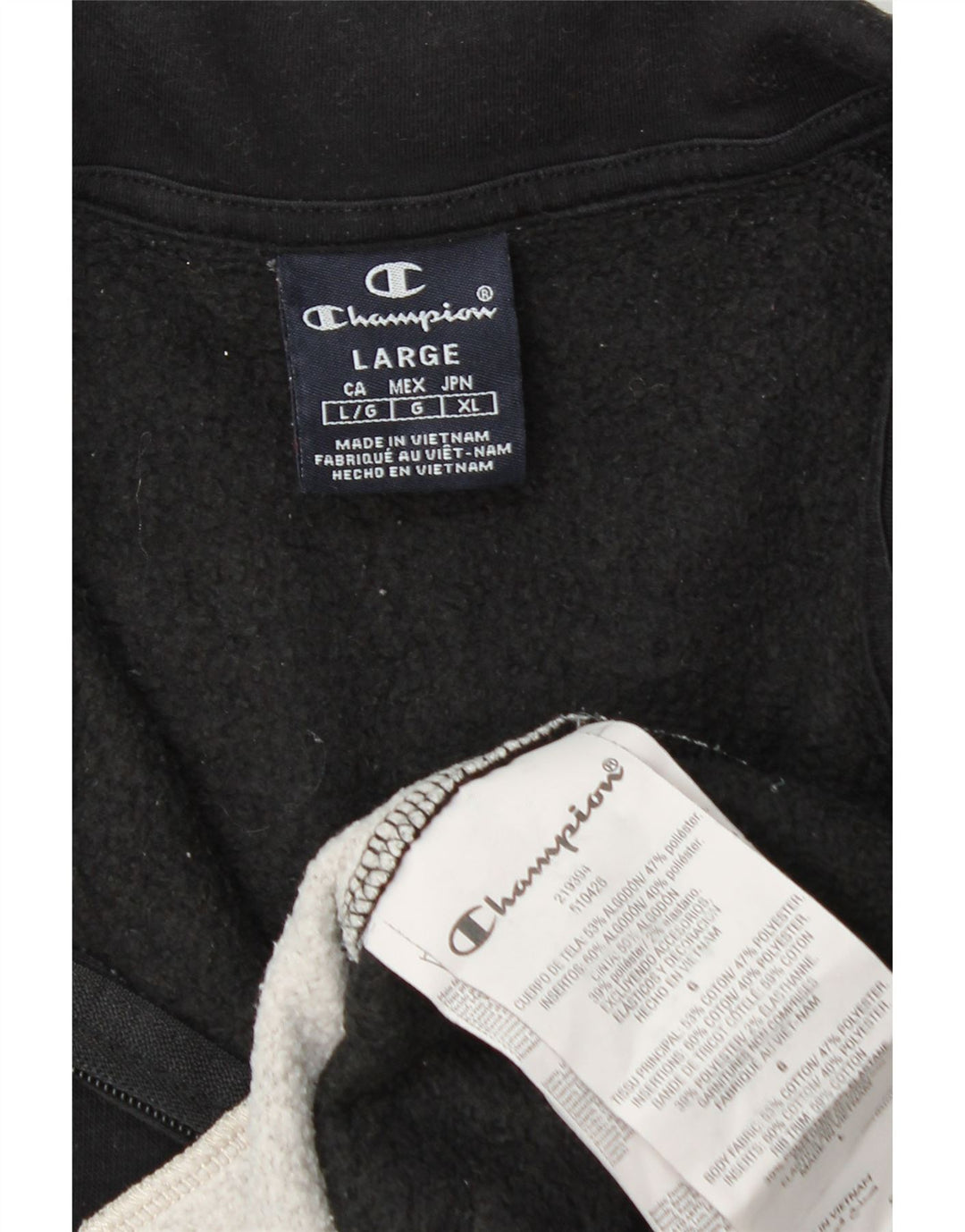 CHAMPION Muška gornja jakna trenirke Veliki crni pamuk u boji