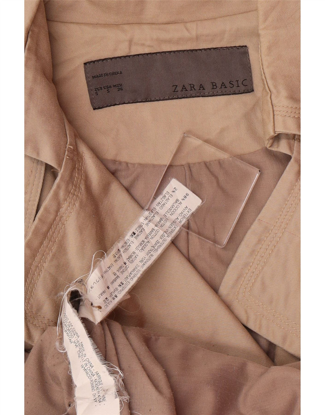 ZARA ženski trenč kaput UK 10 Mali bež pamuk