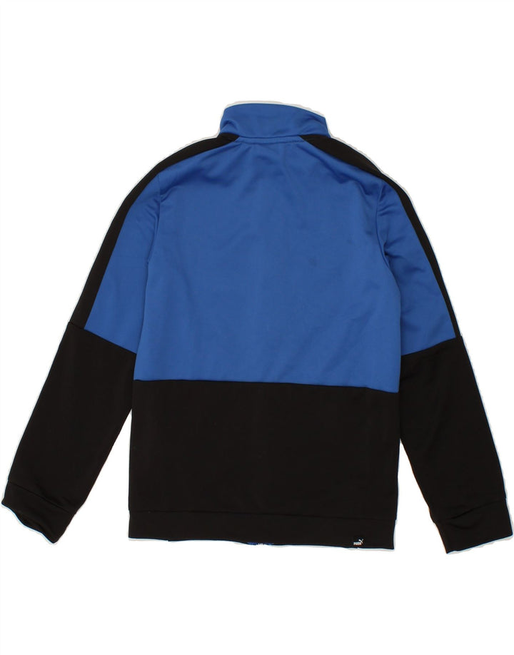 PUMA Boys Graphic Tracksuit Top Jacket 9-10 Years Blue Colourblock Vintage Puma and Second-Hand Puma from Messina Hembry 
