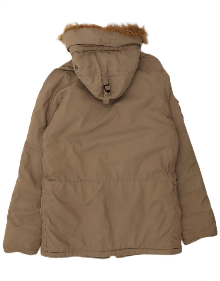 Alpha Industries muška parka jakna s kapuljačom UK 40 veliki bež poliester