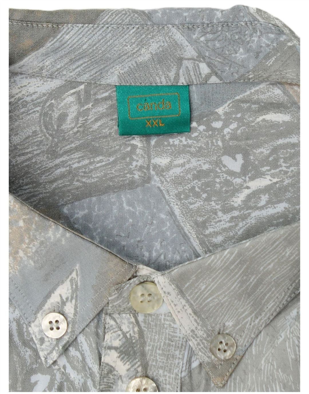 CANDA muška pulover majica s apstraktnim uzorkom kratkih rukava 2XL plava viskoza