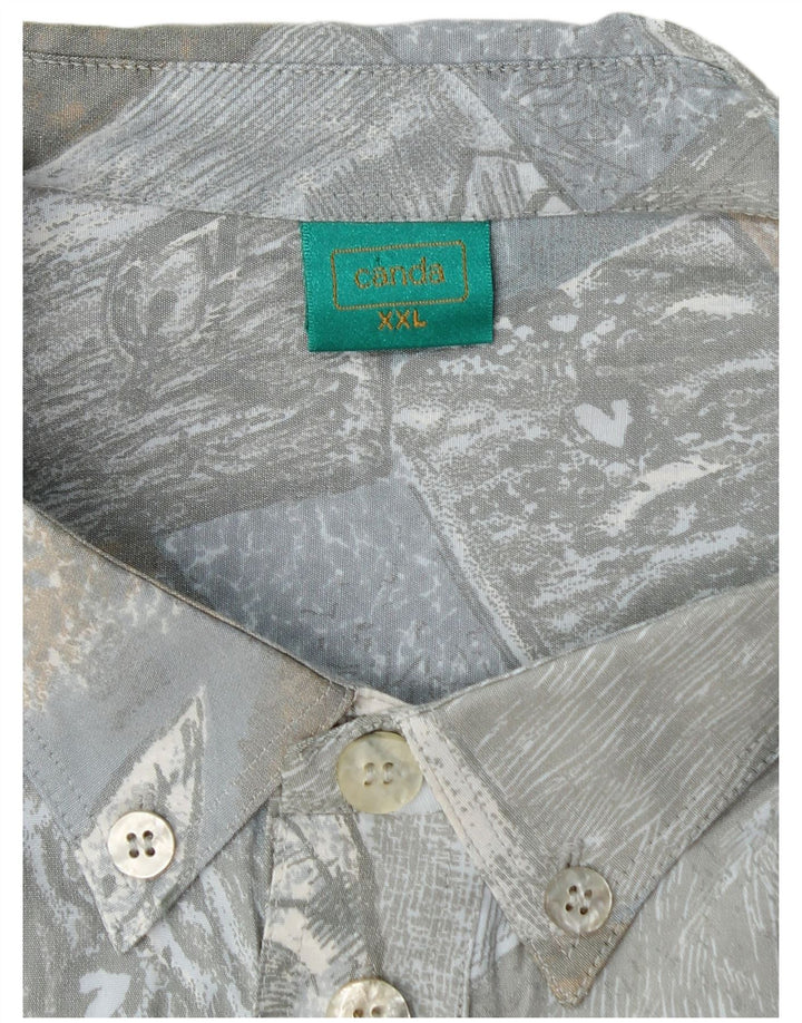 CANDA muška pulover majica s apstraktnim uzorkom kratkih rukava 2XL plava viskoza