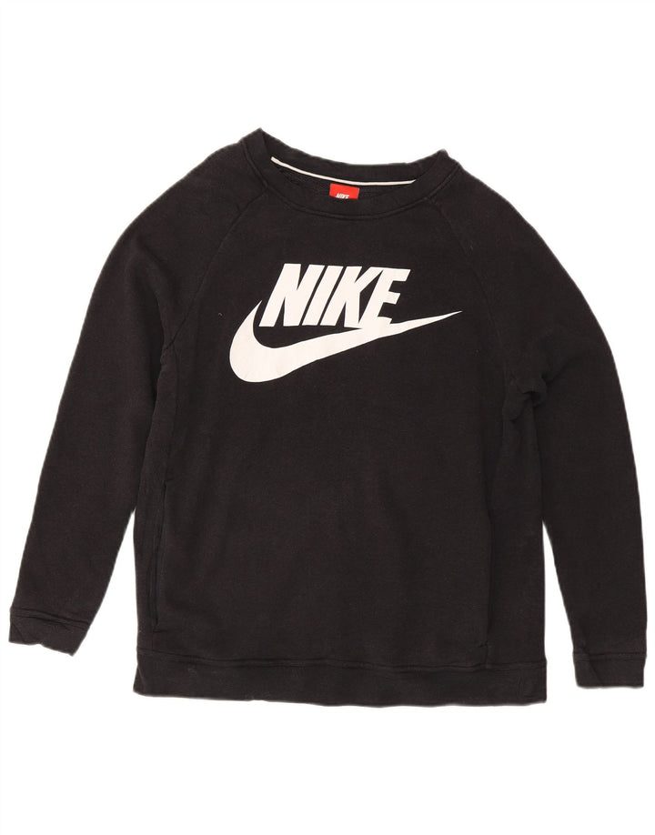 Nike ženski džemper s grafičkim motivima UK 14 srednje crne boje