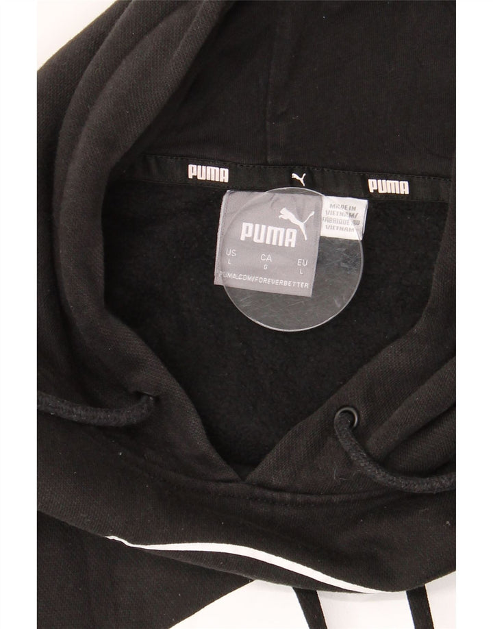 PUMA muška majica s kapuljačom s kapuljačom, velika crna