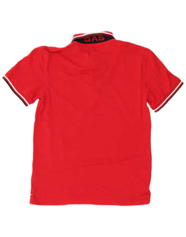 GAS Boys Polo Shirt 15-16 Years Large Red Cotton