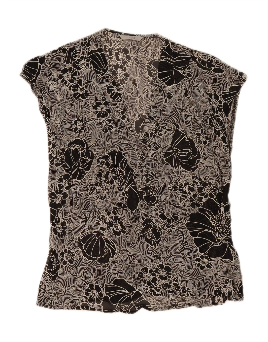 Marks & Spencer Top ženska bluza UK 16 Veliki crni cvjetni