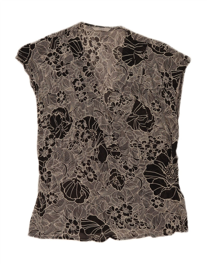 Marks & Spencer Top ženska bluza UK 16 Veliki crni cvjetni