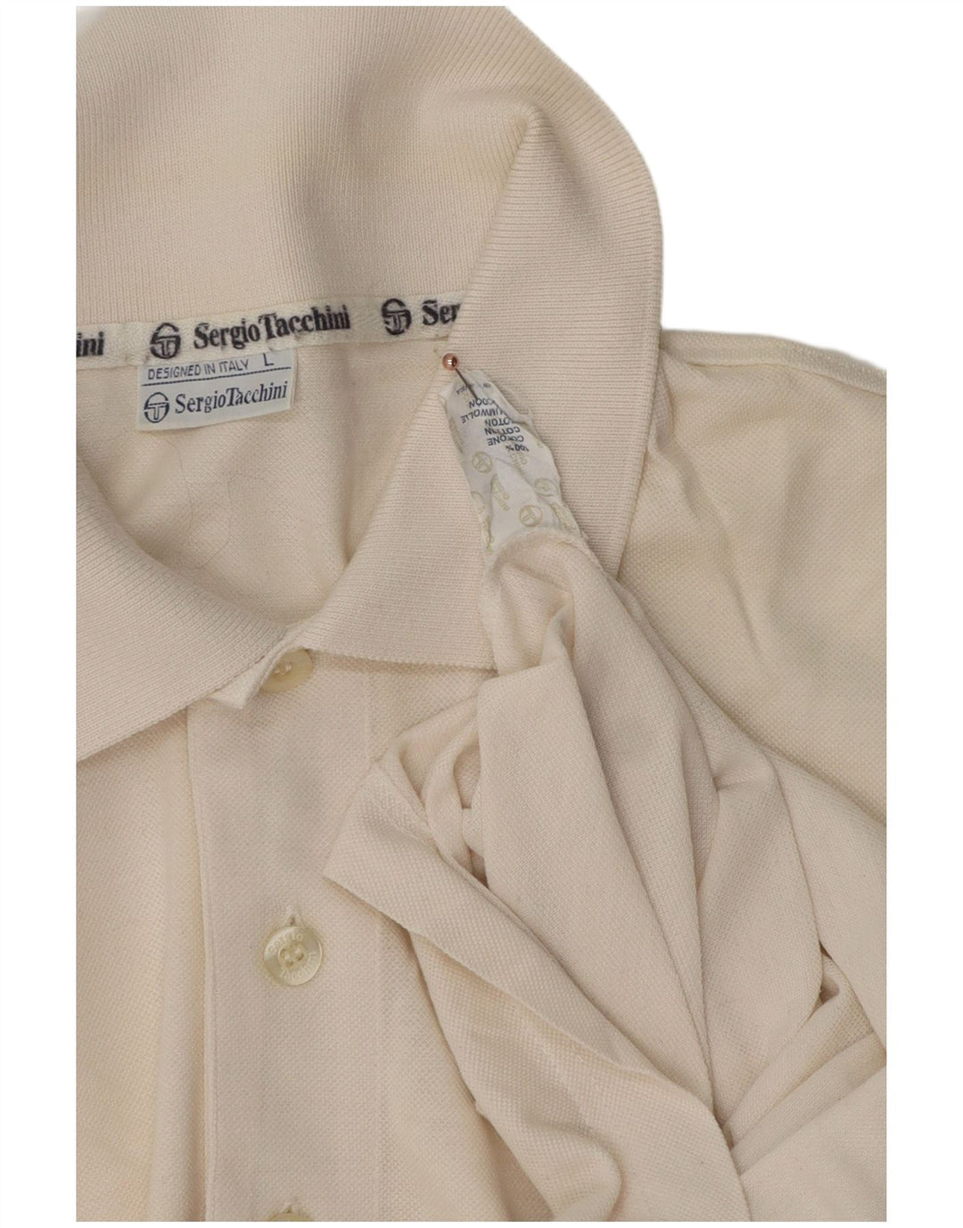 Velika bijela pamučna polo majica Sergio Tacchini za Olimpijske igre