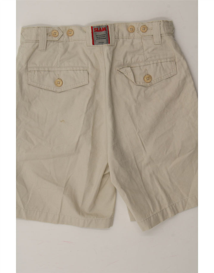 SLAM Womens Pegged Chino Shorts IT 44 Medium W30 Off White Cotton Vintage Slam and Second-Hand Slam from Messina Hembry 