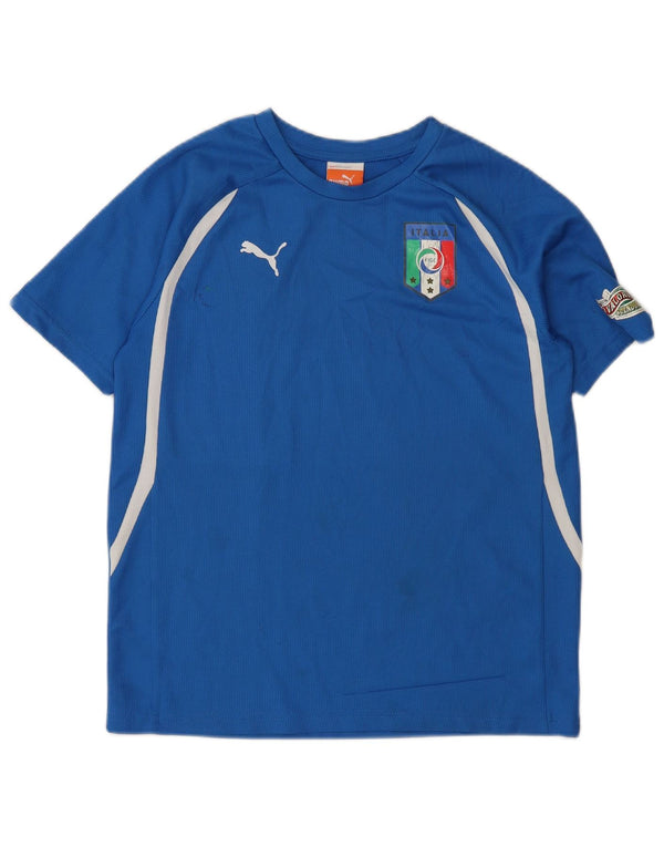 Puma Boys Italia Majica kratkih rukava s grafičkim motivima 11-12 Years Blue Colourblock