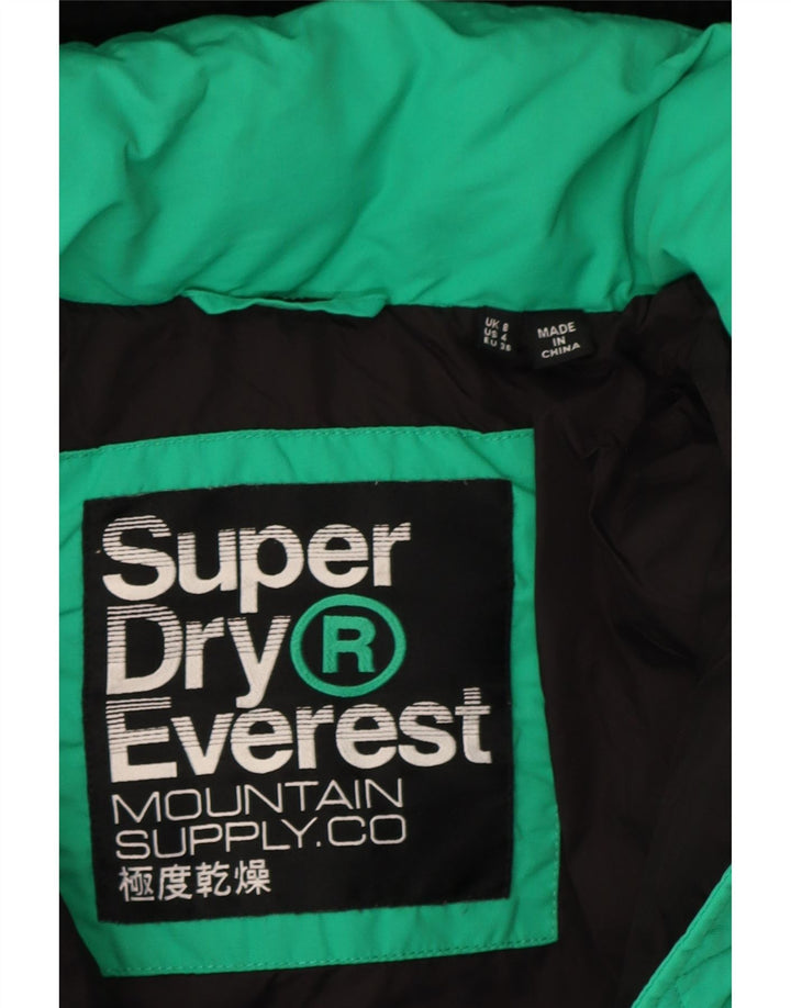 Superdry ženska prevelika podstavljena jakna s kapuljačom UK 8 Small Green Colourblock