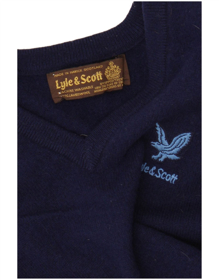 Lyle & Scott Muška majica bez rukava Mala tamnoplava janjeća vuna