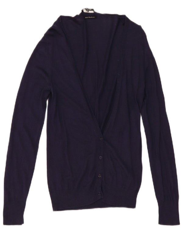 Massimo Dutti ženski kardigan pulover UK 12 Srednja tamnoplava svila