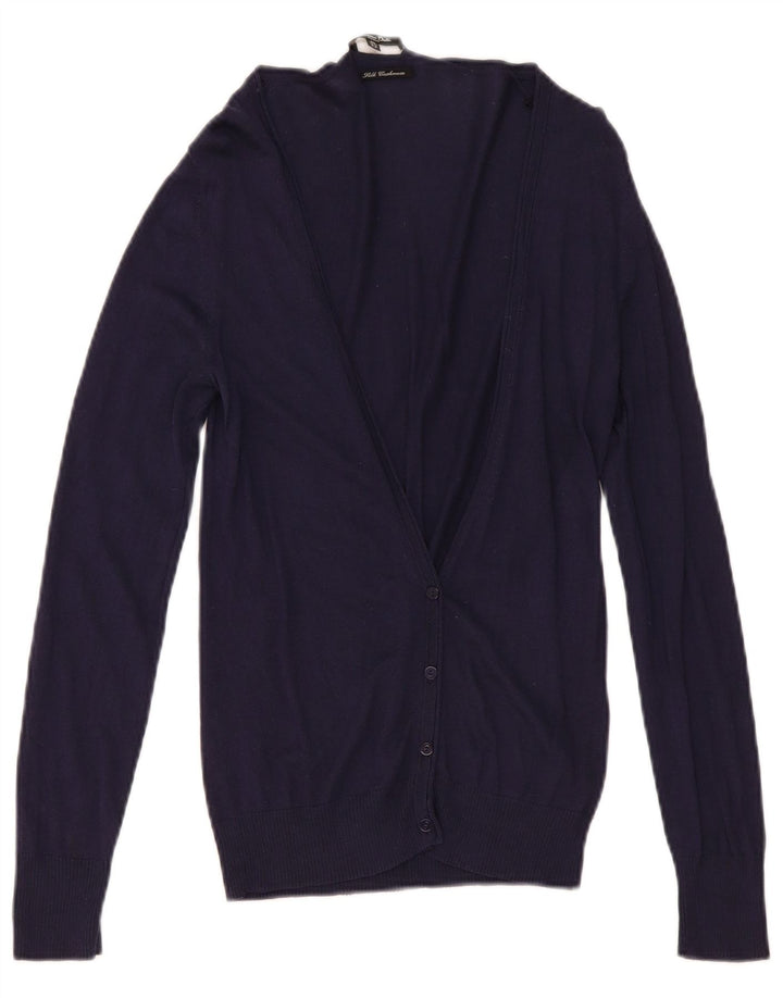 Massimo Dutti ženski kardigan pulover UK 12 Srednja tamnoplava svila