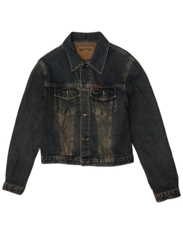 Vintage ženska traper jakna UK 14 srednje tamnoplavi pamuk