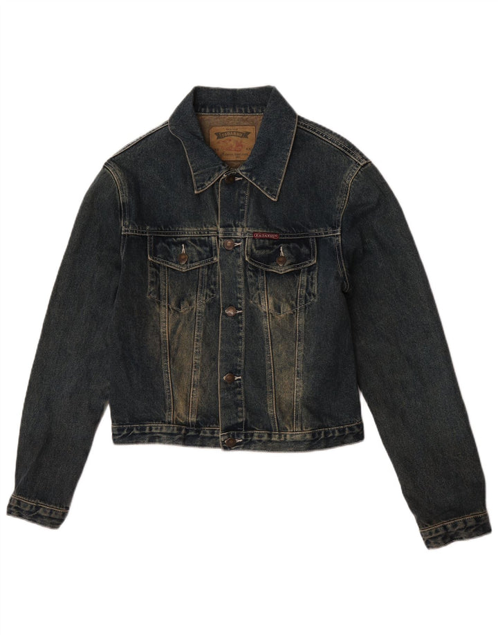 Vintage ženska traper jakna UK 14 srednje tamnoplavi pamuk