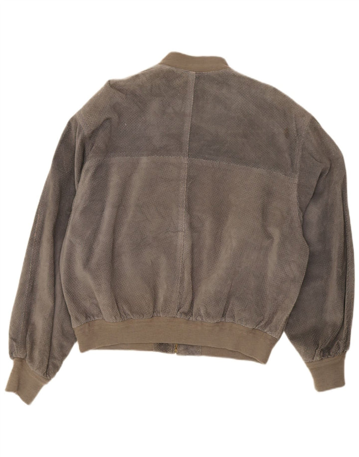 Vintage muška bomber jakna od brušene kože IT 52 XL siva