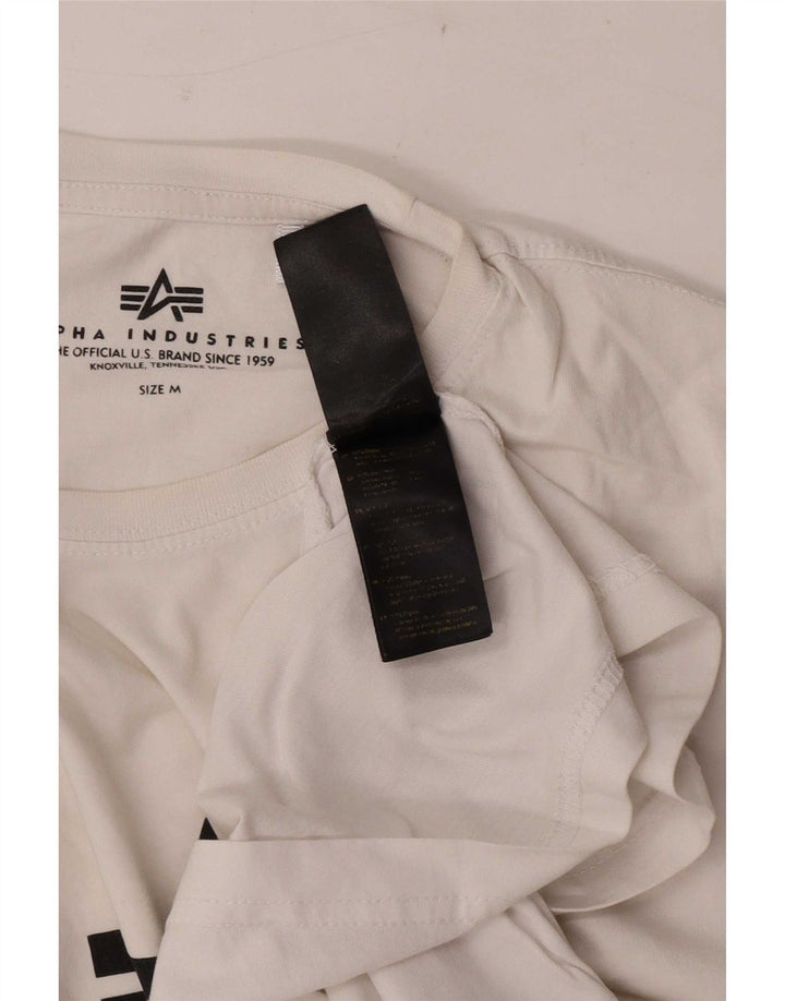 Alpha Industries Muška grafička majica kratkih rukava Srednje bijeli pamuk