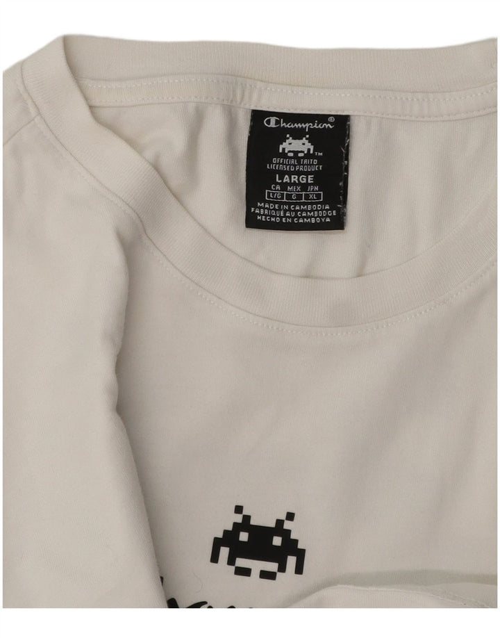 Velika bijela muška majica kratkih rukava s grafičkim motivima