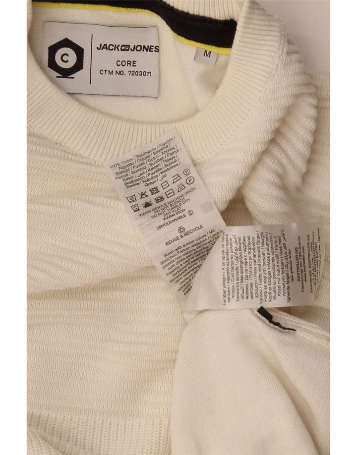 JACK & JONES Muški džemper s okruglim izrezom, srednje bijele boje, pamuk