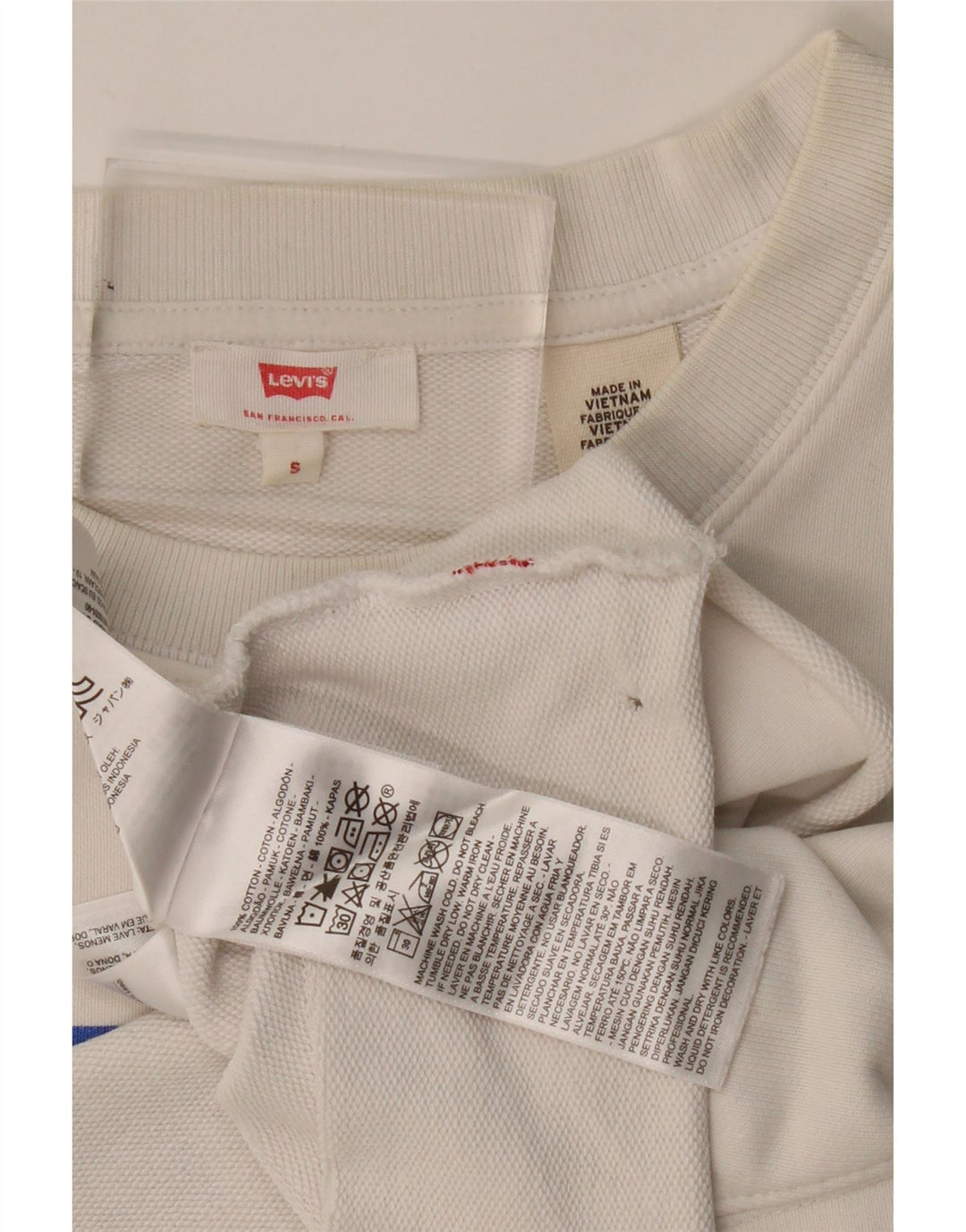 Levi's ženska majica s velikim grafičkim skraćenim džemperom UK 10 Mala bijela