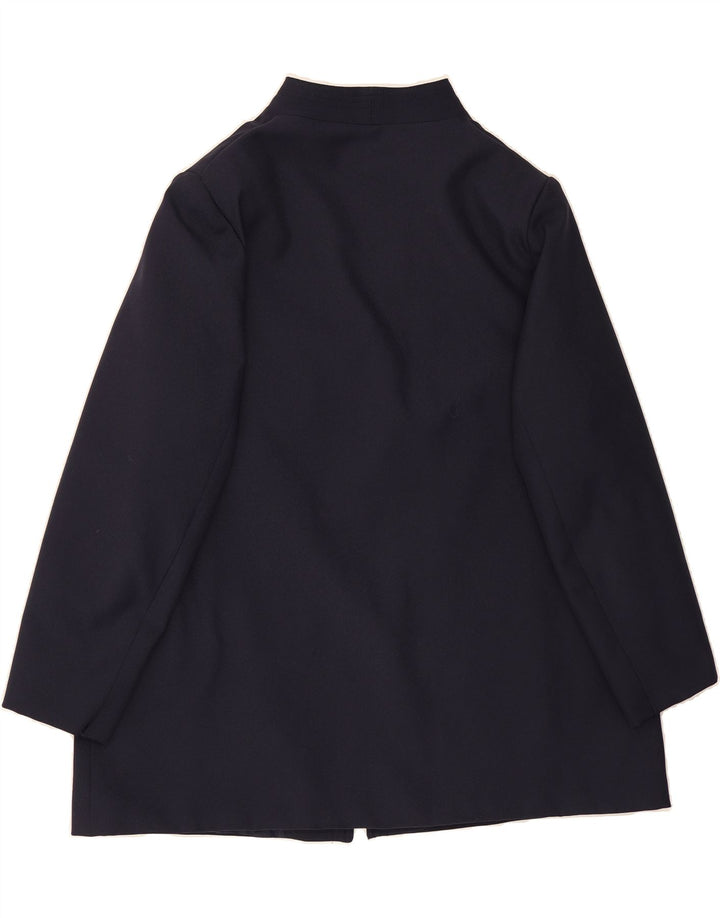 VINTAGE Womens Overcoat UK 18 XL Navy Blue Polyester Vintage Vintage and Second-Hand Vintage from Messina Hembry 