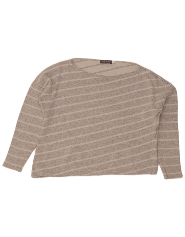MINT VELVET Ženska majica dugih rukava UK 14 Veliki sivi prugasti najlon