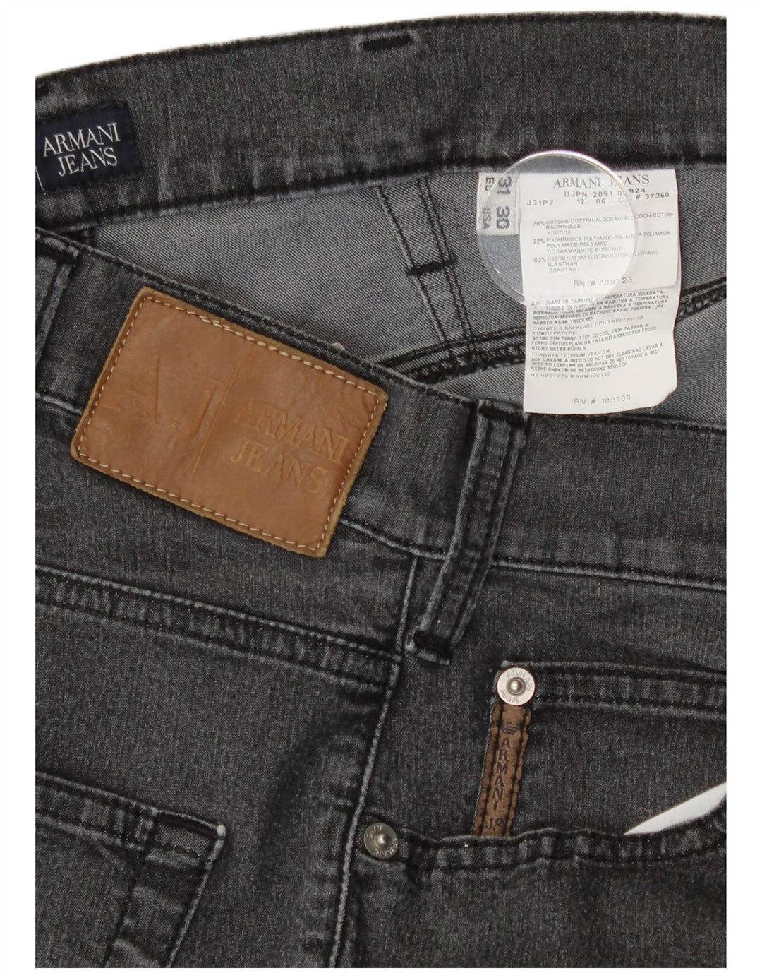 Armani ženske ravne traperice W31 L30 sivi pamuk