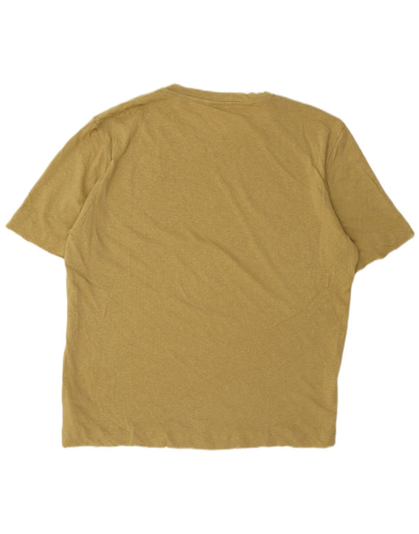 Ženska majica kratkih rukava Massimo Dutti UK 20 2XL od žutog lana