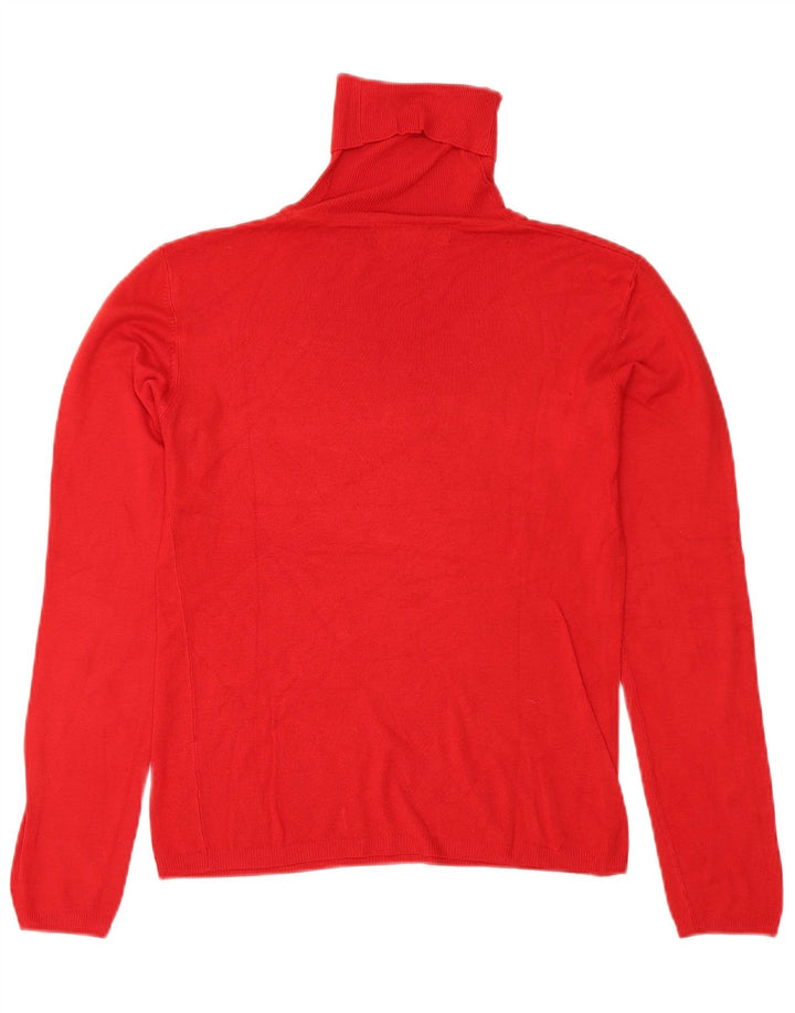 Zara ženski pulover s rol izrezom UK 14 Large Red Rayon