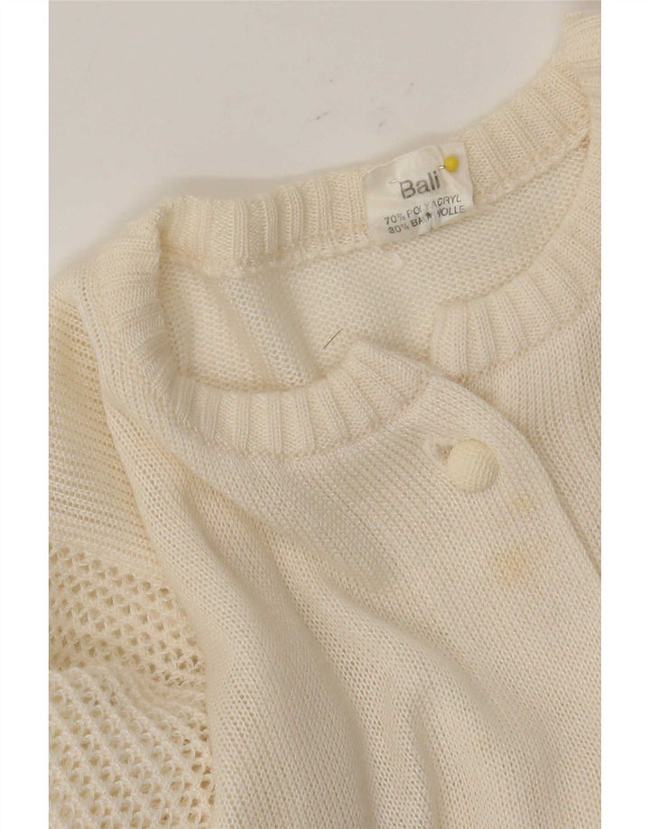 Vintage ženski kardigan džemper IT 46 Large off white poliakril
