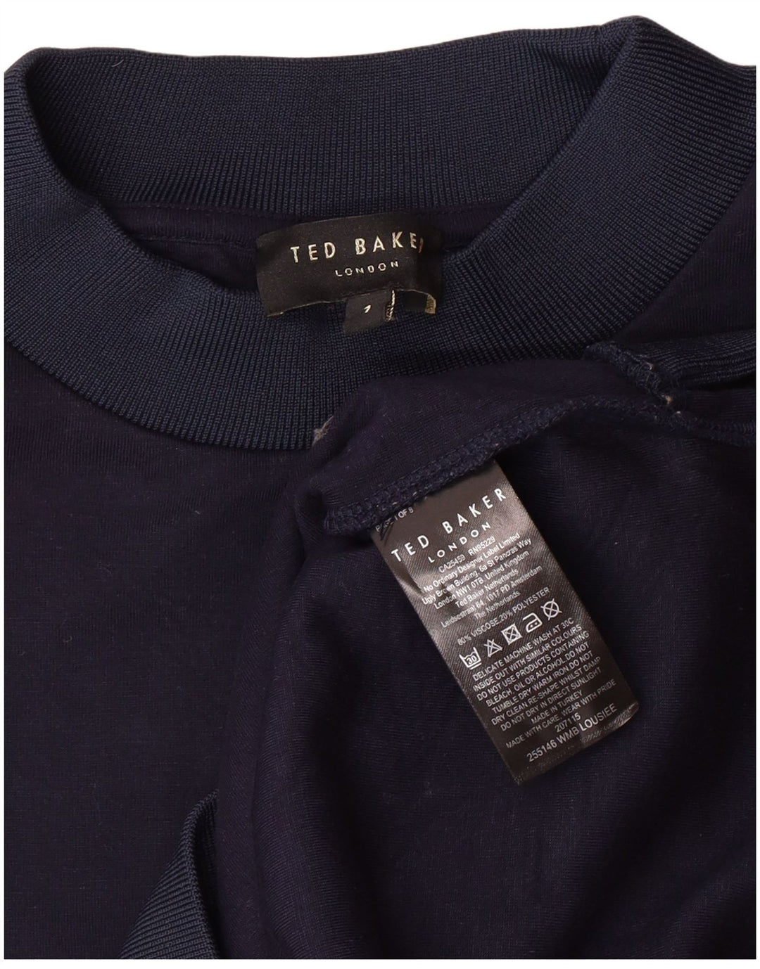 TED BAKER Ženska majica s kratkim rukavima prekomjerne veličine 1 XS tamnoplava viskoza