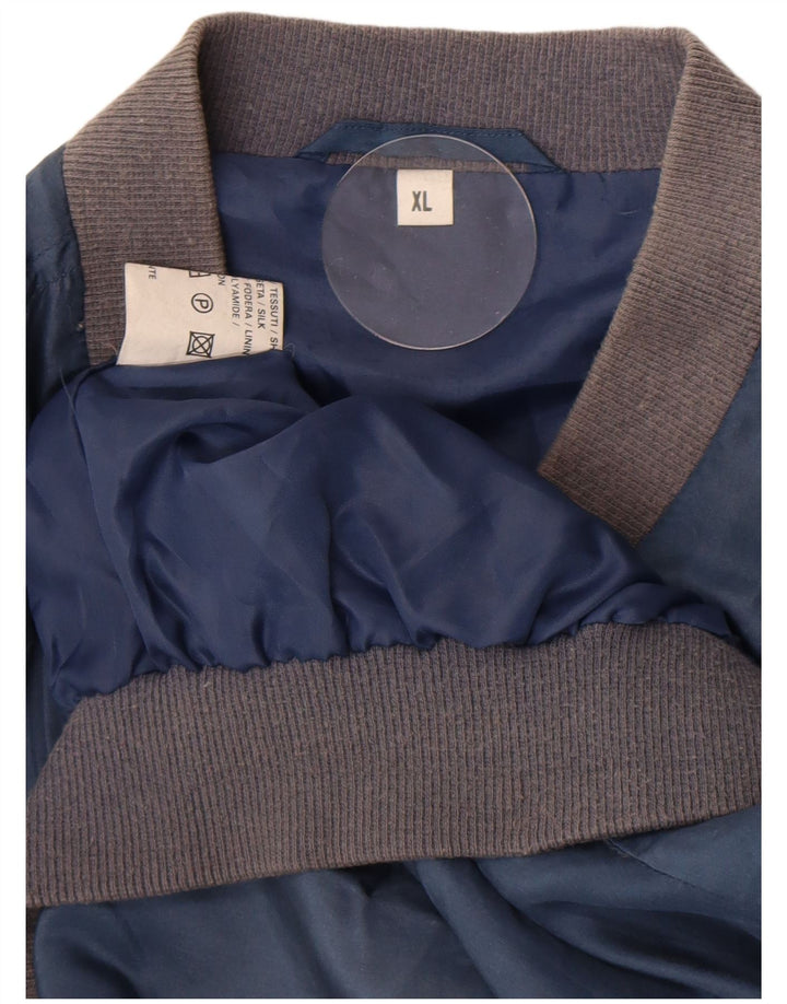 Vintage muška bomber jakna UK 42 XL plava svila