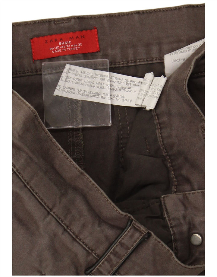 ZARA muške uske chino hlače EU 42 velike W32 L33 smeđi pamuk