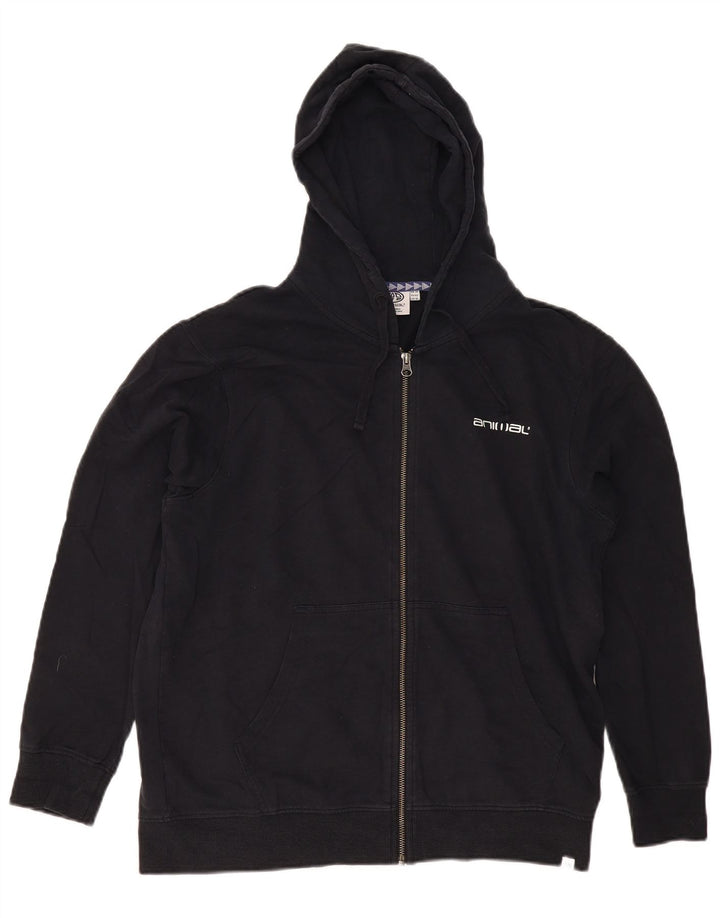 ANIMAL ženski pulover s kapuljačom s patentnim zatvaračem UK 14 Veliki crni pamuk