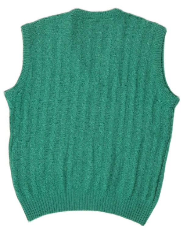 VINTAGE ženska majica bez rukava UK 14 Srednje zelena