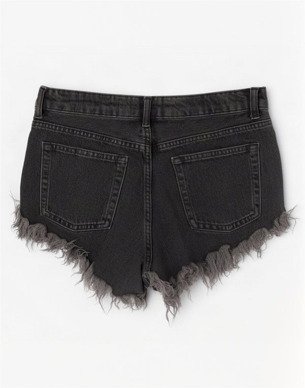 Topshop ženske kratke traper hlače visokog struka UK 12 srednje W28 sive