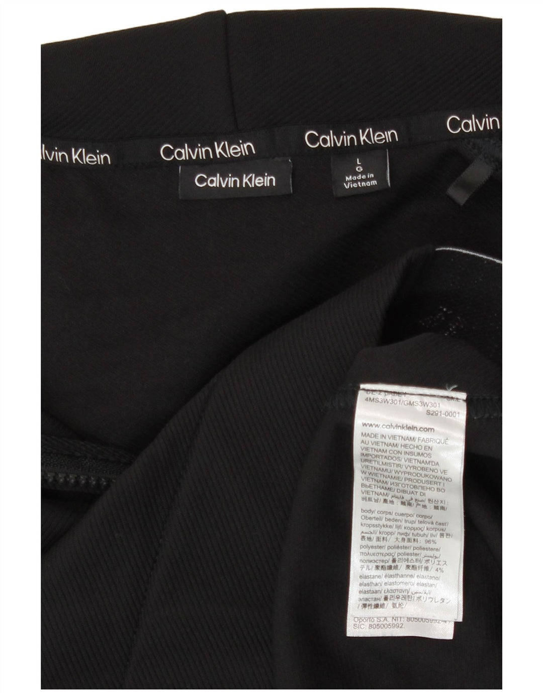Calvin Klein muška majica s kapuljačom s izrezom i patentnim zatvaračem, veliki crni poliester